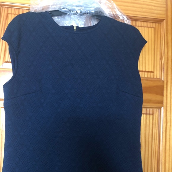 Donna Morgan Jacquard Navy Blue dress size 14 - Picture 4 of 5